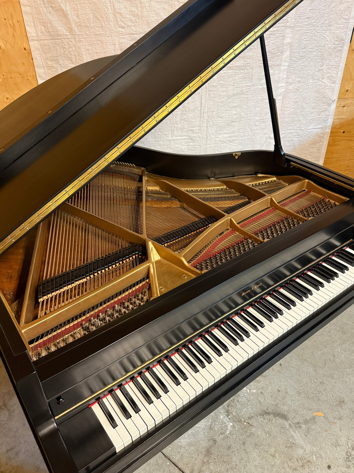 Used Mason & Risch baby grand piano in satin ebony – photo 10