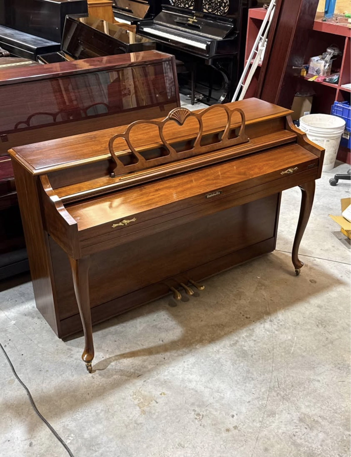 Used Baldwin Classic console piano with fallboard closed