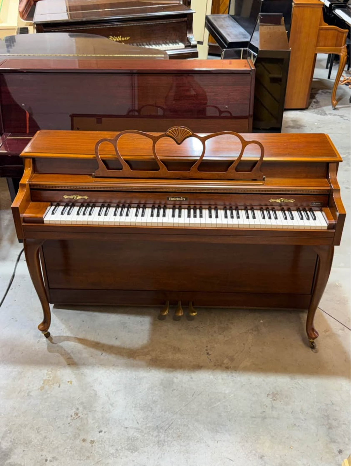 Front view of the Baldwin Classic console piano