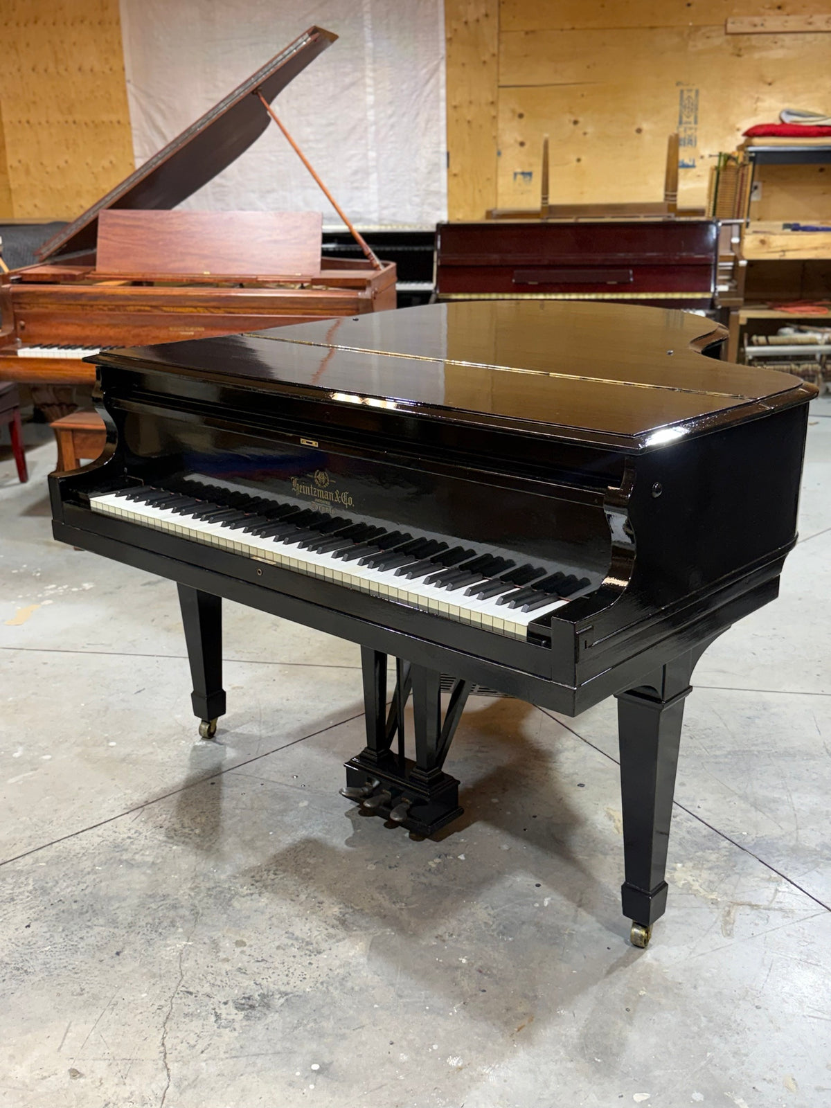 Used Heintzman grand piano, lid closed