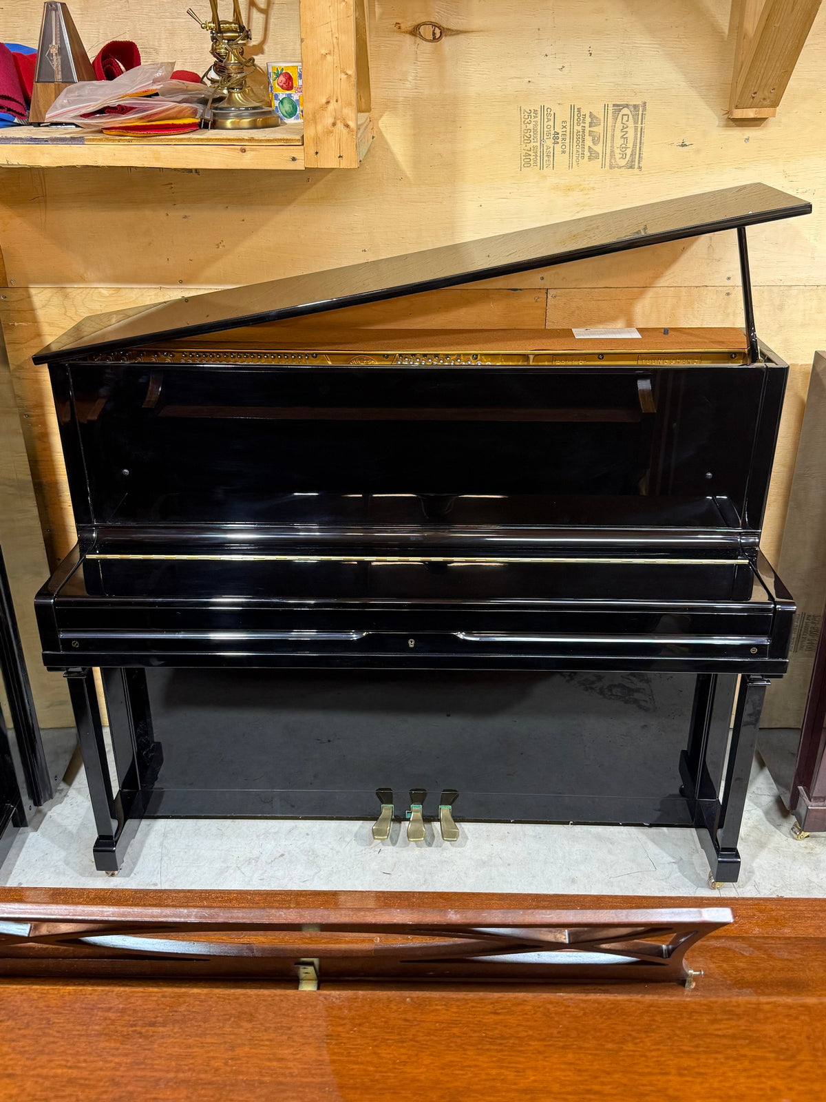 Young Chang upright piano with top lid open