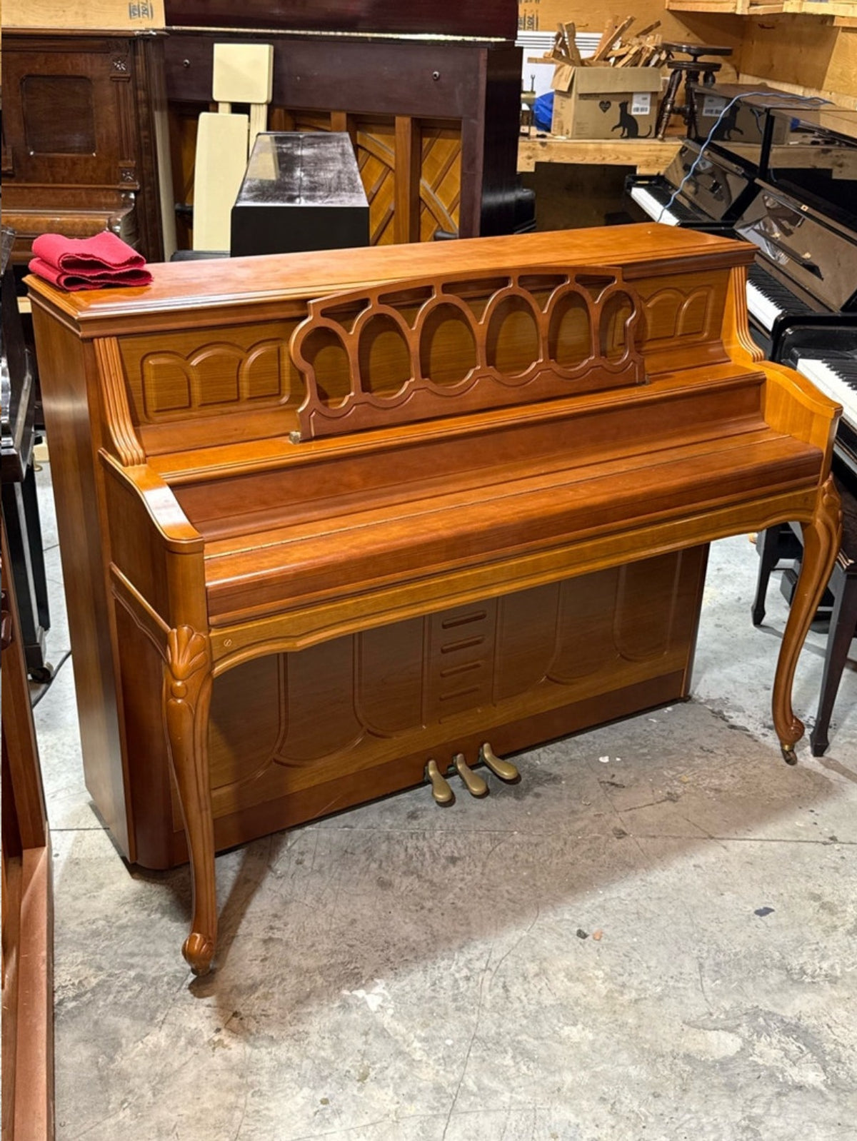 Used Young Chang upright piano side view