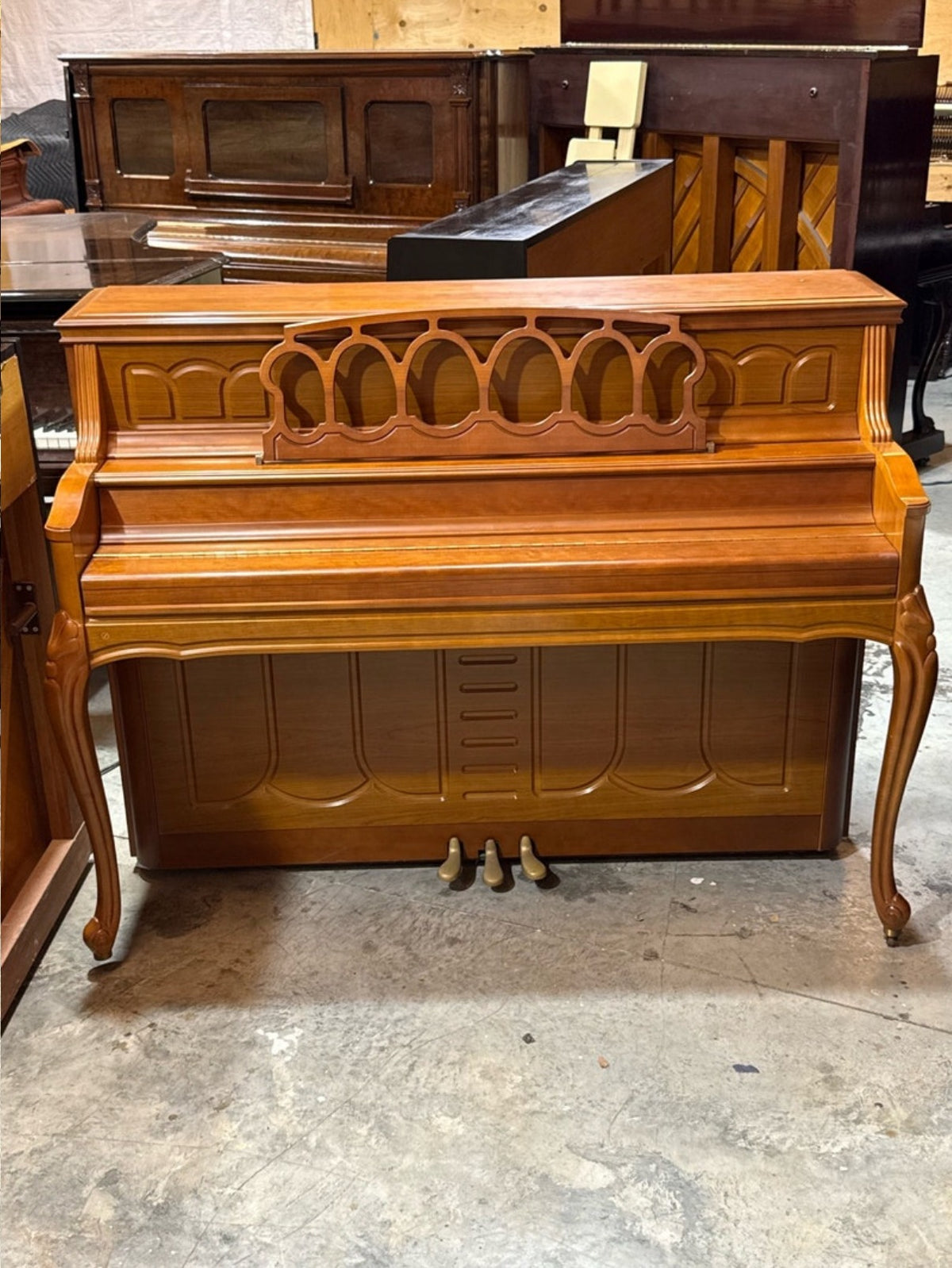 Young Chang upright piano with fallboard closed